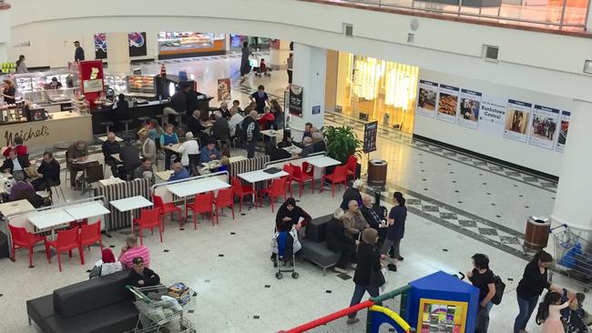 Bankstown Central shopping centre food court in 2016.