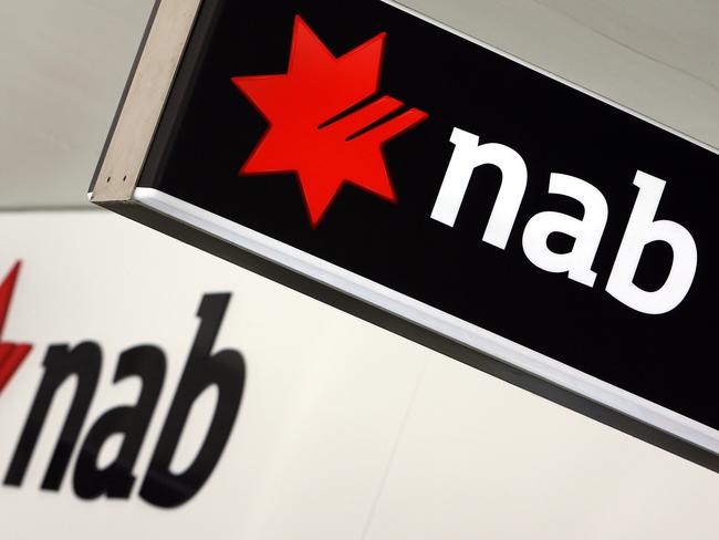 04 Sept 2006 National Australia Bank signage outside branch in Sydney CBD. banking signs logo logos NAB