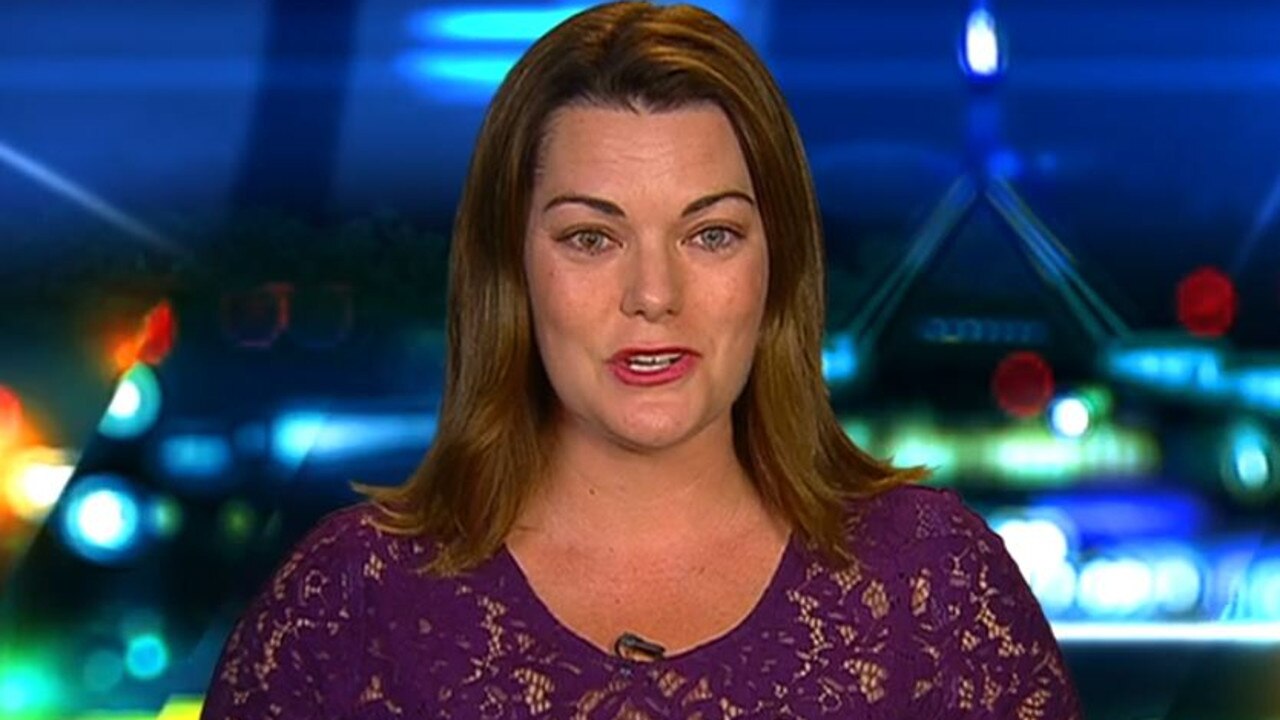 Senator Sarah Hanson-Young appeared close to tears on The Project on Monday. Picture: Channel 10.