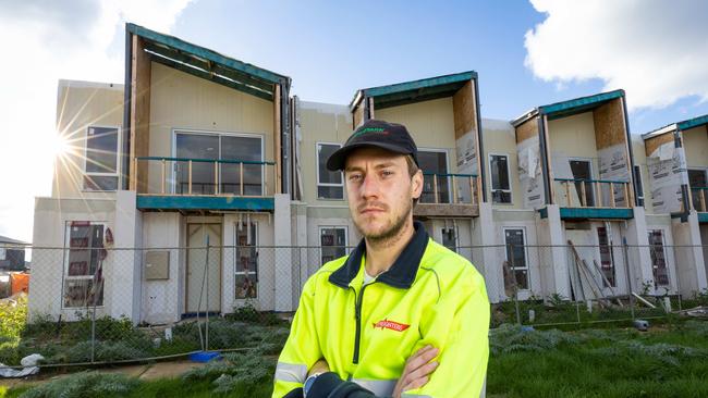 Porter Davis victim Jesse Wilkie has been left in the lurch with the VMIA insurance scheme, suffering long waits for claims or being forced to go with builders they don't want to go with. Picture: Jason Edwards