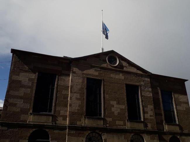 The Saltire at Forfar's Town and County Hall was at half mast in honour of my mum. Picture: Julie Bell