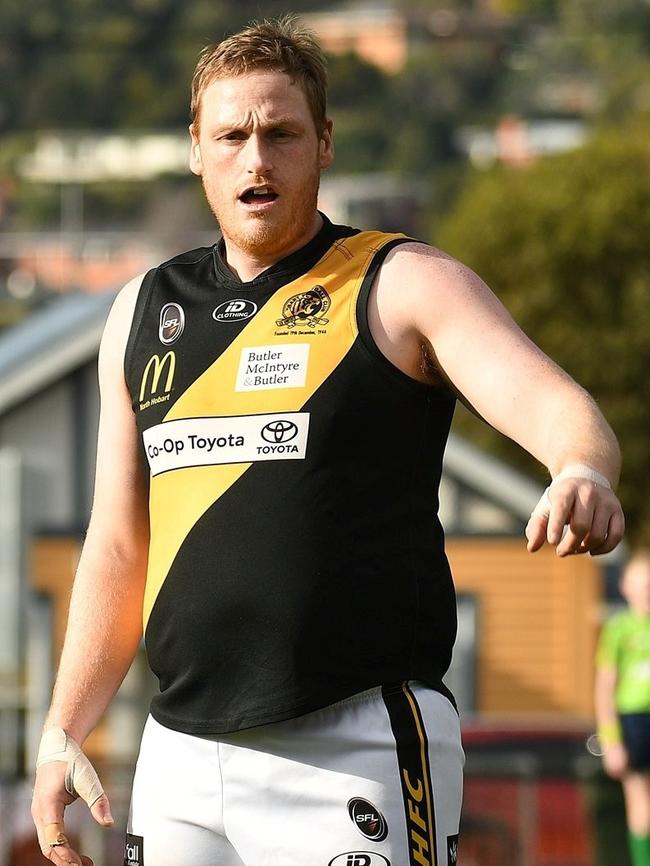 Dylan Huxley will reach life membership with the Tigers this season. Picture: Paul ‘Hutch’ Hudson.