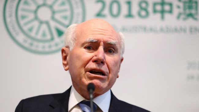 24/09/2018: Former Prime Minster John Howard speaking at the Sino-Australasian Entrepreneurs Summit (SAES) 2018 in Sydney on Monday. Hollie Adams/The Australian