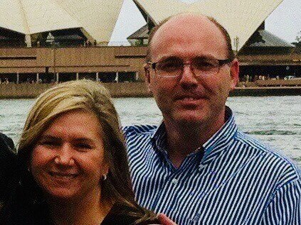 Martin and Barbara Hollander who were at the White Island Volcano eruption Source: Supplied by Knox Grammar.