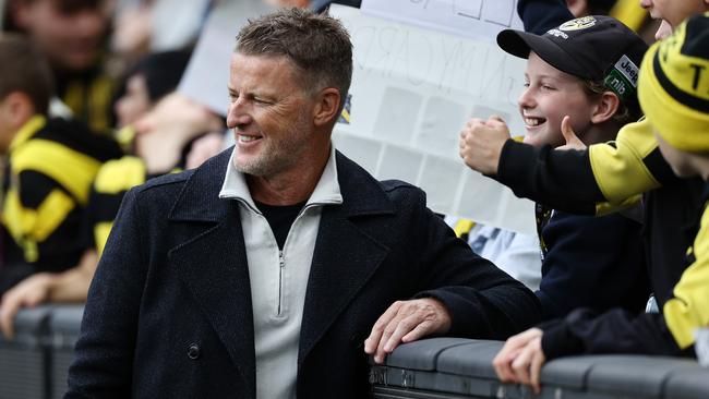 Hardwick attended Jack Riewoldt and Trent Cotchin’s final game on Saturday. Photo by Michael Klein.