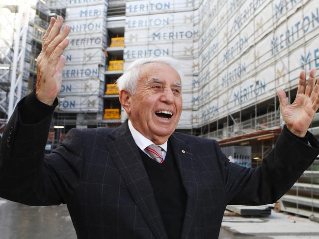 02/08/2017: Billionaire Harry Triguboff has dropped prices for his wave of new apartments 5 per cent over the last year in  the weakening market, but says this will still not be enough for first home buyers to break into Sydney where apartment prices are approaching $1 million. Photographed at his Mascot site on Wednesday. Hollie Adams/The Australian