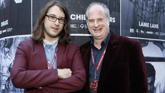 Matt and Michael Gudinski pictured at a Mushroom event in 2013. Pic: Supplied