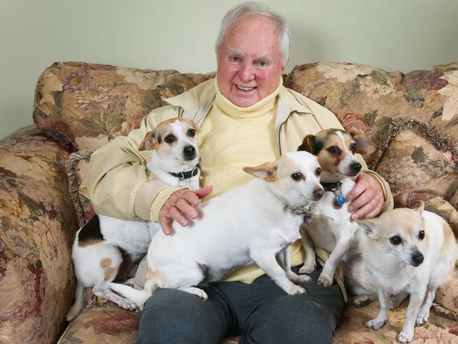 John-Michael Howson with his dogs. Picture: David Crosling