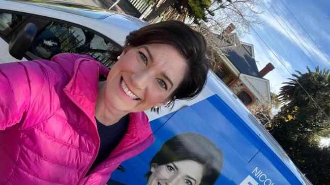 Liberal Nicolle Flint is back on the trail with the ‘Flintmobile’ in her old seat of Boothby in Adelaide’s south.