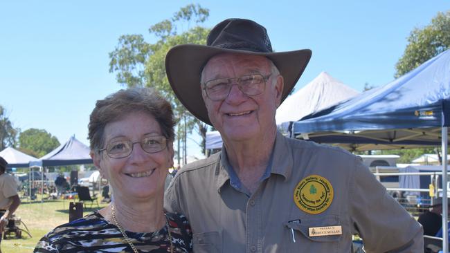 Irene and Bruce at the Dalby Show 2023 setting up for the world record attempt. Picture: Emily Devon