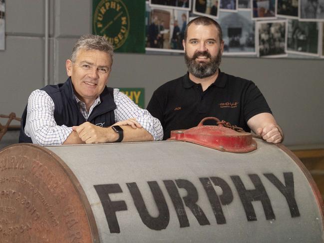 NEWS: Furphy Celebrates 150 YearsFurphy manufacturing is celebrating 150 years in Shepp this month. They will be having a gala night and a Furphy Water Cart competitionPICTURED: Adam Furphy and Jade Burley curator of MOVE.Picture: Zoe Phillips