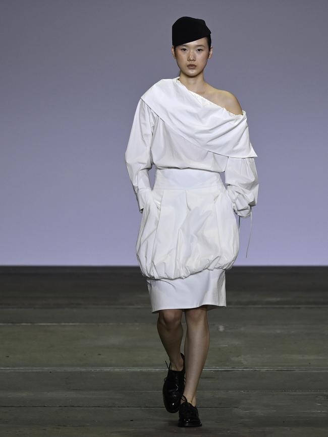 A model walks the runway during the Rory William Docherty show during Australian Fashion Week. Picture: Getty Images