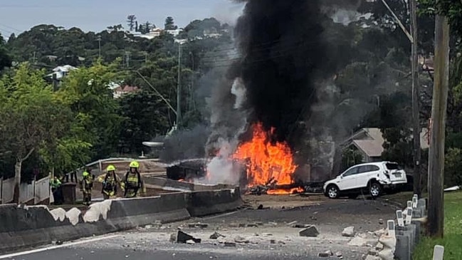 Truck crash on Bulli Pass, March 25, 2019. Picture: Anthony Turner.