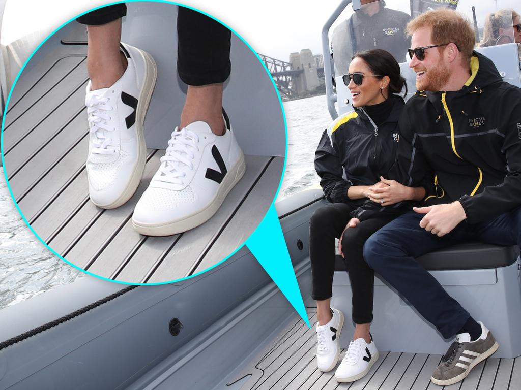 Meghan Markle stepped out on Sunday in a fresh pair of sneakers for a sailing event for the Invictus Games. Picture: Chris Jackson/Getty Images for the Invictus Games Foundation