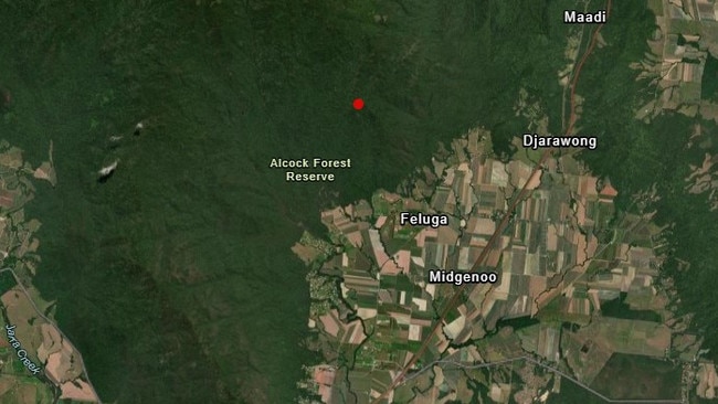 The earthquake was recorded in the Alcock Forest Reserve, on the outskirts of Tully. Picture: Geoscience Australia