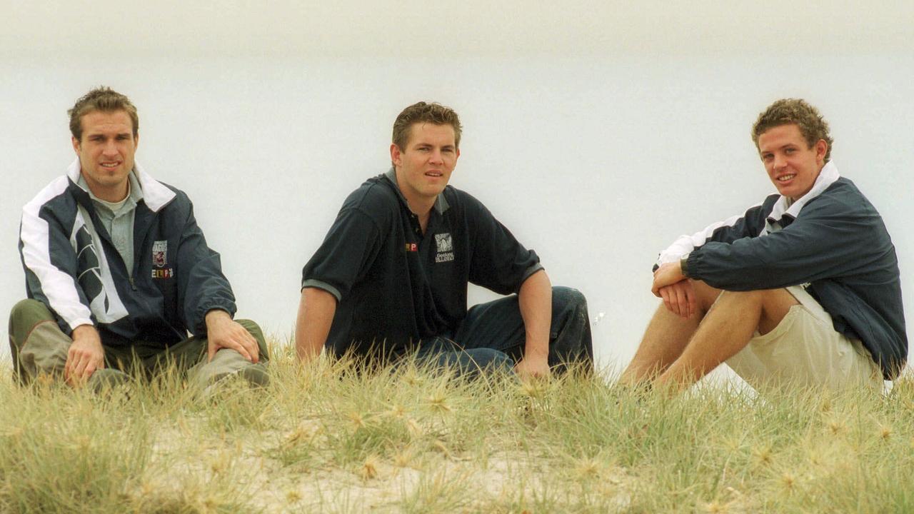 Chris Judd, Luke Hodge and Luke Ball, the top three picks in the 2001 AFL draft.