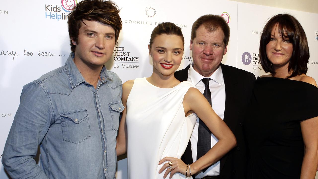 Therese and John Kerr (right), with their children Matty (left) and Miranda, the supermodel.