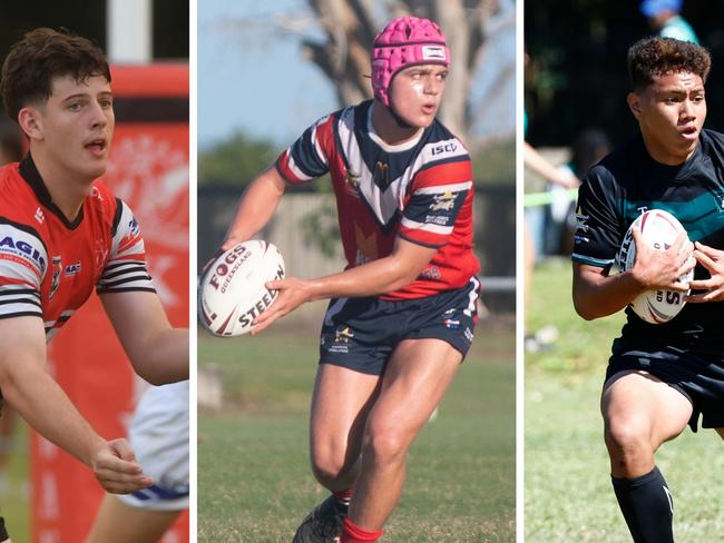 Aaron Payne Cup round 2 Team of the Week. Ryan Van Zanden (Kirwan SHS), Adam McSherry (St Patrick's College), Elsiyah Suavai-Laumatia (Trinity Bay SHS).