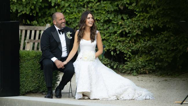 The wedding of Guillaume Brahimi and Tamie Ingham at the Rodin Museum was followed by a party at the Maxim's restaurant, with a lot of Aussie celebs in Paris. Picture: Backgrid