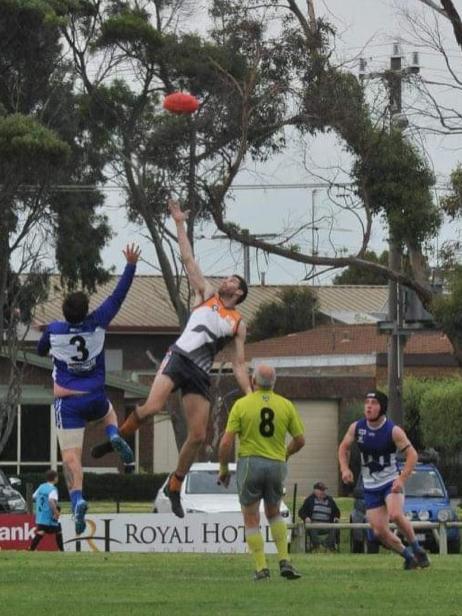 Korrey flies high during a match for Dartmoor. Picture: Dartmoor Football Netball Club,