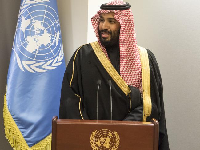 Saudi Arabia’s Crown Prince is currently in the United States as part of a three-week tour. Picture: Eskinder Debebe/United Nations/AP