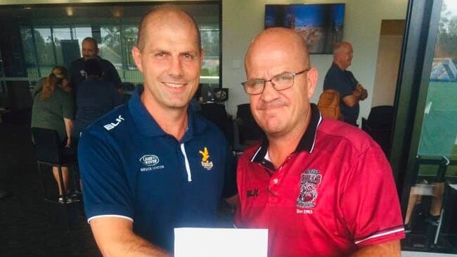 Officials from the Gold Coast Eagles and Nerang Bulls have signed a memorandum of understanding to combine junior clubs. Picture: Gold Coast Eagles / Facebook