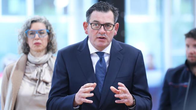 Daniel Andrews expects about two thirds of the state’s public servants to return to on-site work. Picture: David Crosling