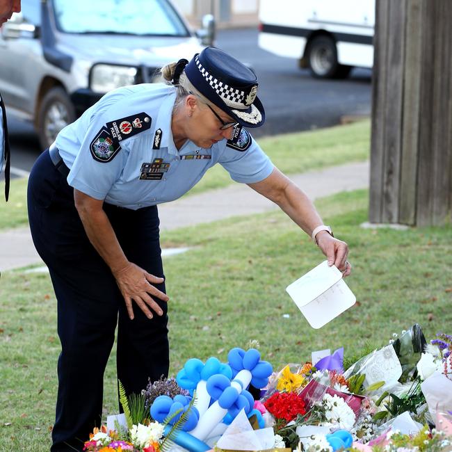 Queensland Police Commissioner Katarina Carroll at Chinchilla Police Station where the murdered officers worked. Picture David Clark NCA/Newswire