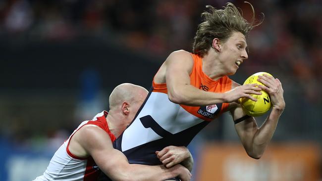 Giant Lachie Whitfield should lock down one of the All-Australian half back slots. Picture: Getty Images