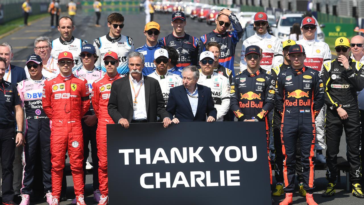 All of the drivers paid tribute to Charlie Whiting after his shock death last Thursday.