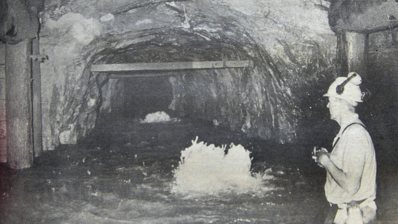 Flashback, The Gympie Times, Saturday, May 5, 1990. Photo caption reads " History rediscovered as BHP Gold Mines project manager Nigel Rowlands wades through the Scottish No. 3 workings 735 meters underground, closed since 1923 until the exploration project broke through to the old mine last week. Air pumps are creating the bubbles." Photo: File Photo / Gympie Times