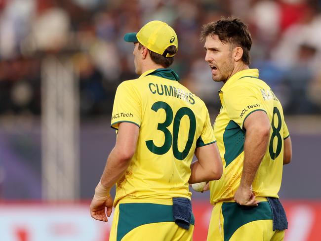 Marsh (R) credits Pat Cummins with unlocking his potential. Picture: Getty Images