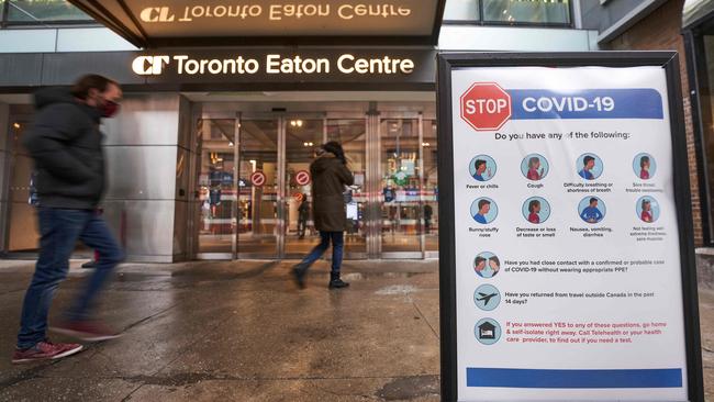 Strict measures have been imposed for all of April in Ontario, Canada's most populous province, to slow a surge in Covid-19 cases. Picture: AFP