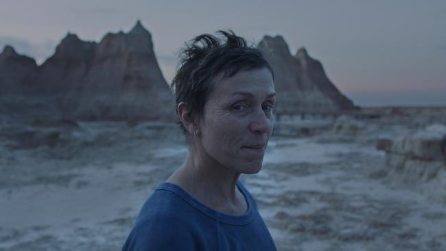 Frances McDormand in the film NOMADLAND, directed by Chloe Zhao.