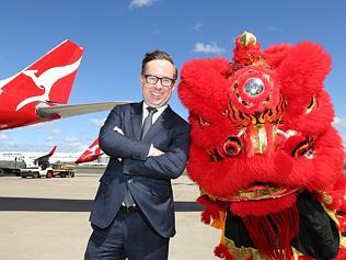 (FILES) This file photo taken on September 21, 2008 shows the first Qantas Airbus A380 as it taxis passes the Qantas fleet a...