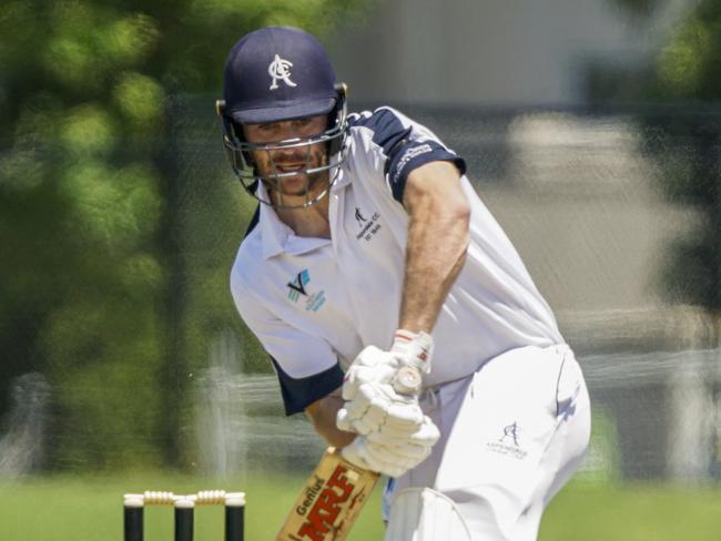 Cricket Southern Bayside: Mordialloc v Aspendale. Brett O'Hanlon batting for Aspendale. Picture: Valeriu Campan