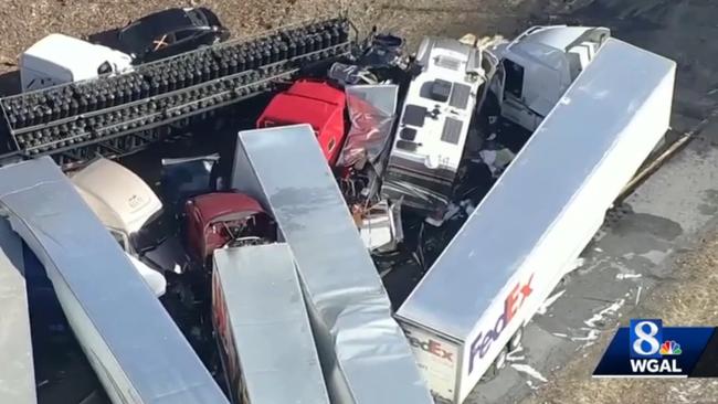 Crash on Interstate 81 in Schuylkill County. Pennsylvania. Picture: WGAL8