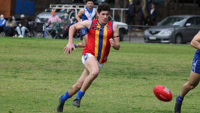 Parnis playing for Old Ignatians during the 2021 Adl Footy League division two season. Picture: Supplied, Joey Parnis