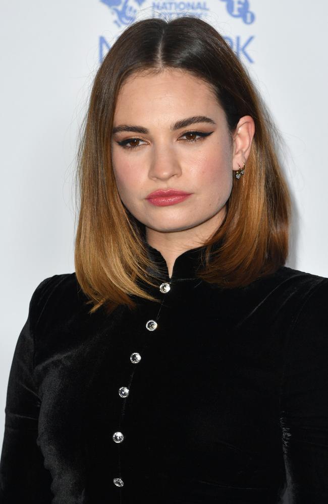 Lily James normally looks very different. Picture: Gareth Cattermole/Getty Images