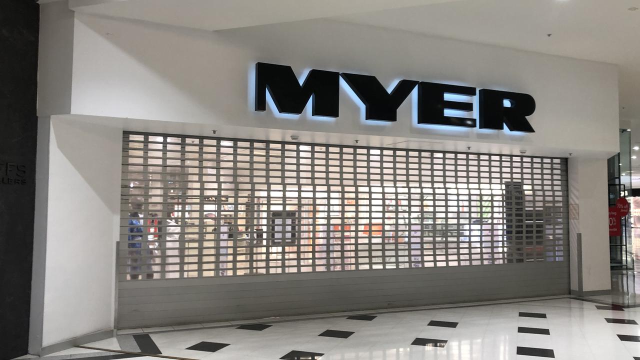 Myer shut all its stores in late March and they will likely remain closed for at least another two weeks. Picture: Alan Barber