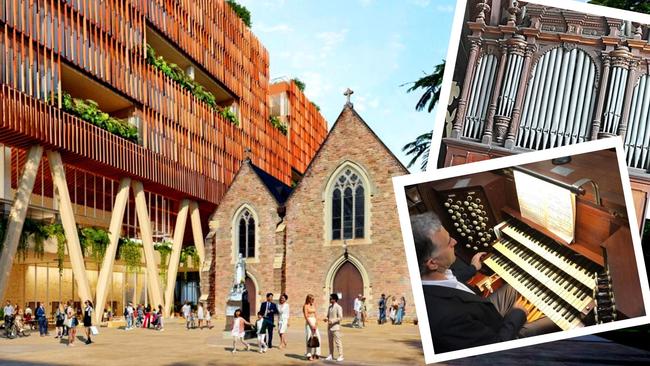 An artist’s impression of an office block to be built next to the historic St Patrick’s Church where the parish is struggling to pay to refurbish the church and the 141-year-old pipe organ.