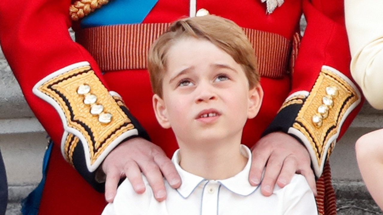 Watching the fly-past at the Queen’s birthday parade in 2019. Picture: Getty Images