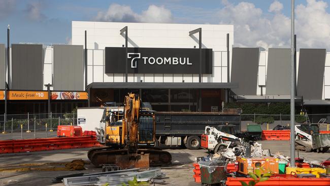 Toombul shopping Centre during the clean-up after the February floods.