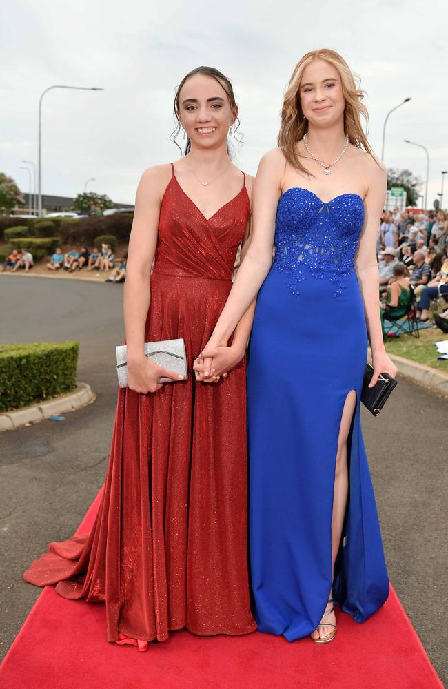 Sam Brown and Ayla Linney at Highfields State Secondary College. Picture: Patrick Woods.