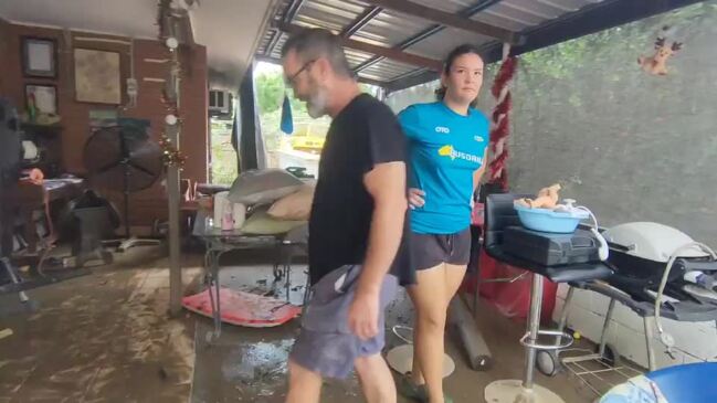 Cairns flood. Inundated homes in the aftermath of Barron River flooding