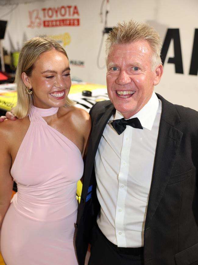 CJ Schwerkolt and Charlie Schwerkolt at the Supercars GC500 Party Under Palms on Pit Lane for Gold Coast at Large. Picture, Portia Large.