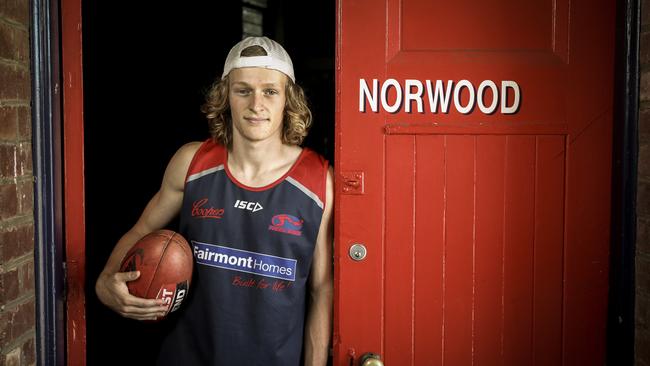 Norwood turned Fremantle running machine Stefan Giro is one of 30 players in the past 10 years drafted from the Redlegs – more than any other SANFL club. Picture: AAP/Mike Burton