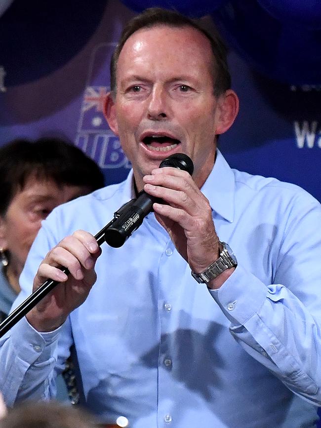 Former prime minister Tony Abbott lost his seat of Warringah convincingly with a large swing away from the Liberal Party. Picture: AAP/Bianca De Marchi