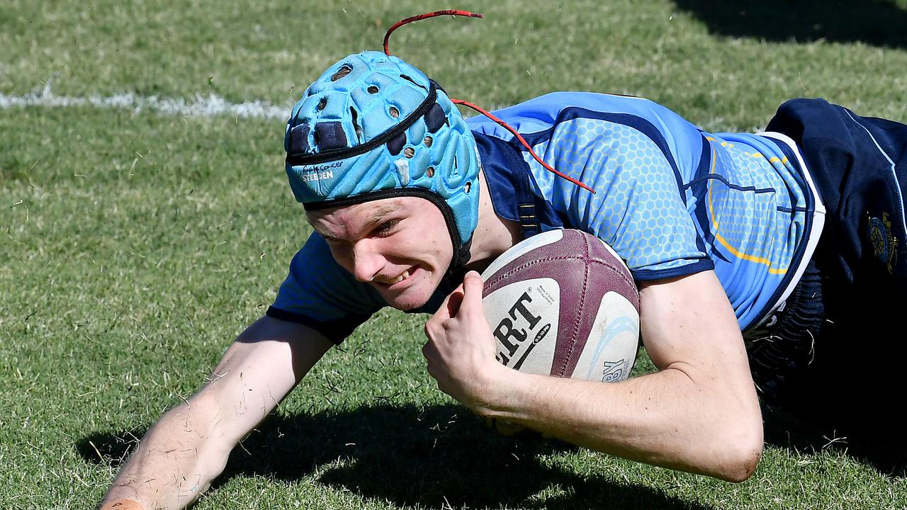 St Columban's College player Ethan Demmel TAS First XV schoolboy rugby grand final between Ormiston College and St Columban's College. Saturday June 11, 2022. Picture, John Gass