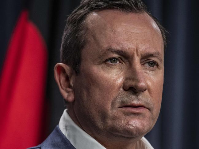 PERTH, AUSTRALIA  - NewsWire Photos APRIL 26, 2021: Premier of Western Australia, Mark McGowan speaks to the media on day 3 after the State Government ordered a three day lockdown when a man  was found to be Covid positive after leaving hotel quarantine. NCA NewsWire / Tony McDonough